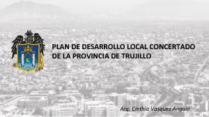 PLAN DE DESARROLLO LOCAL CONCERTADO DE LA PROVINCIA