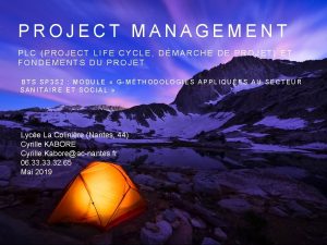 PROJECT MANAGEMENT PLC PROJECT LIFE CYCLE DMARCHE DE