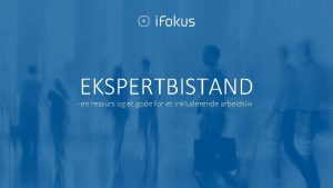 EKSPERTBISTAND en ressurs og et gode for et