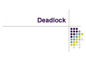 Deadlock Latar Belakang l l Sekumpulan proses sedang