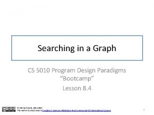 Searching in a Graph CS 5010 Program Design