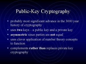 PublicKey Cryptography probably most significant advance in the