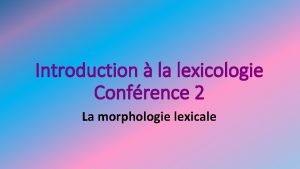 Morphologie linguistique