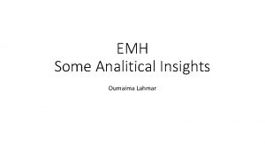 EMH Some Analitical Insights Oumaima Lahmar Time Series