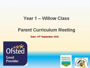 Year 1 Willow Class Parent Curriculum Meeting Date