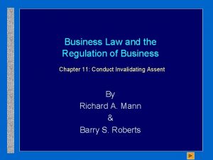 Business Law and the Regulation of Business Chapter