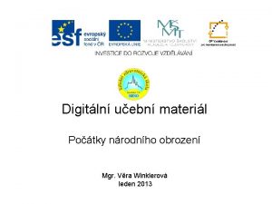 Digitln uebn materil Potky nrodnho obrozen Mgr Vra