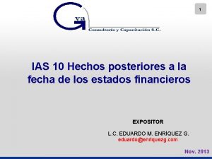 1 IAS 10 Hechos posteriores a la fecha