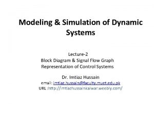 Modeling Simulation of Dynamic Systems Lecture2 Block Diagram