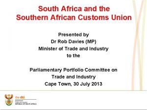 South Africa and the Southern African Customs Union