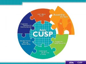 Learning Objectives Understand the importance of your CUSP