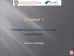 Ebusiness and ecommerce