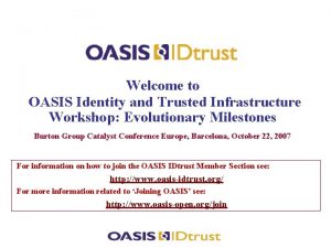 www oasisopen org Welcome to OASIS Identity and