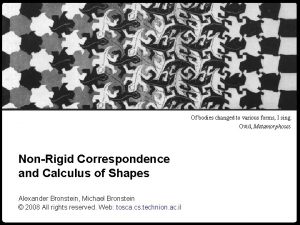 Numerical geometry of nonrigid shapes Nonrigid Correspondence Calculus