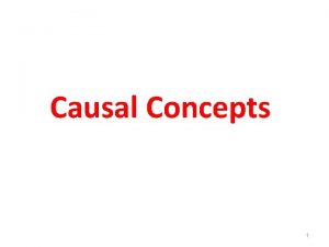 Causal Concepts 1 Natural History of Disease Progression