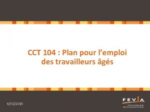 CCT 104 Plan pour lemploi des travailleurs gs