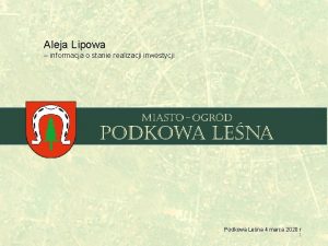 Aleja Lipowa informacja o stanie realizacji inwestycji Podkowa