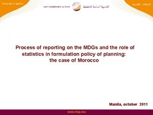 Process of reporting on the MDGs and the