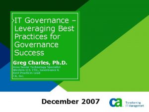 It governance best practices