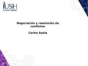 Negociacin y resolucin de conflictos Carlos Ayala Calendario