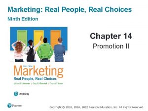 Marketing Real People Real Choices Ninth Edition Chapter