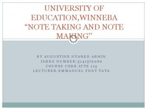 Difference between note making and note taking