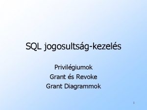 SQL jogosultsgkezels Privilgiumok Grant s Revoke Grant Diagrammok