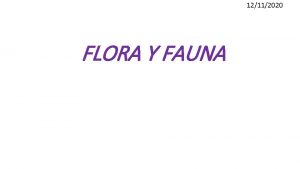 12112020 FLORA Y FAUNA FLORA La flora del