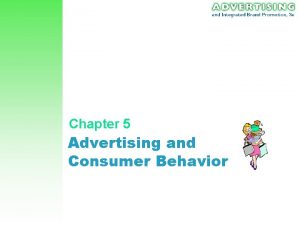 Chapter 5 Advertising and Consumer Behavior Consumer Behavior