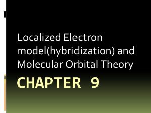 Localized Electron modelhybridization and Molecular Orbital Theory CHAPTER