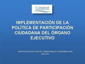 IMPLEMENTACIN DE LA POLTICA DE PARTICIPACIN CIUDADANA DEL