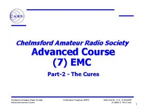 Chelmsford Amateur Radio Society Advanced Course 7 EMC