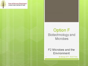 Option F Biotechnology and Microbes F 2 Microbes