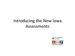 Iowa assessments