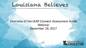 Leap connect assessment guide