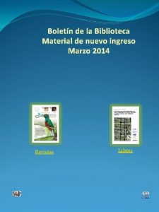 Boletn de la Biblioteca Material de nuevo ingreso