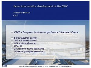 Beam loss monitor development at the ESRF Friederike