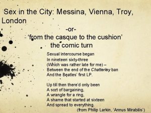 Sex in the City Messina Vienna Troy London