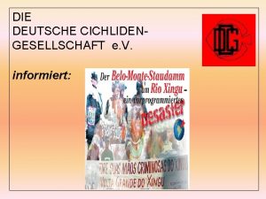 DIE DEUTSCHE CICHLIDENGESELLSCHAFT e V informiert Die Hintergrnde