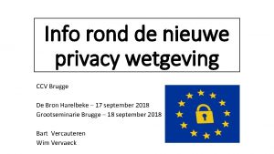 Info rond de nieuwe privacy wetgeving CCV Brugge