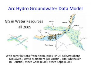 Arc Hydro Groundwater Data Model GIS in Water