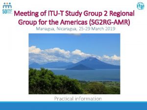 Meeting of ITUT Study Group 2 Regional Group