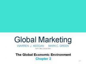 Global Marketing WARREN J KEEGAN MARK C GREEN