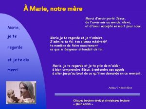 Marie je te dis merci