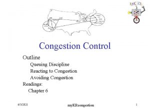 Congestion Control Outline Queuing Discipline Reacting to Congestion