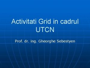 Activitati Grid in cadrul UTCN Prof dr ing
