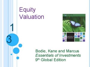 Equity Valuation 1 3 Bodie Kane and Marcus