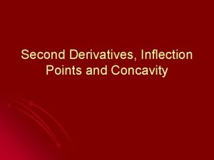 Second Derivatives Inflection Points and Concavity A Important