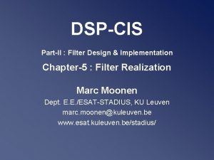 DSPCIS PartII Filter Design Implementation Chapter5 Filter Realization