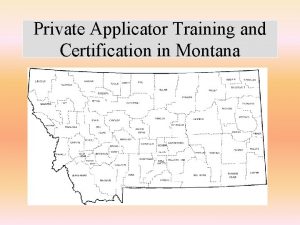 Private Applicator Training and Certification in Montana Restricted